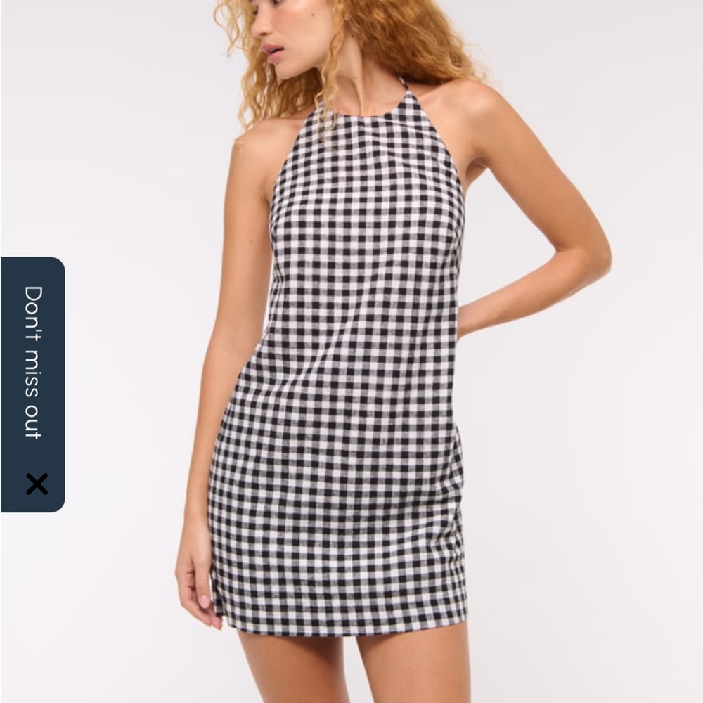 Open-Back Halter Linen-Blend Mini Dress